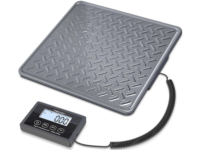 Shipping Scale, 440 lb x 1 oz Heavy Duty Digital Postal Scale Alloy Steel Platform with Hold, Tare & Backlit LCD, Package & Luggage Scale, Battery...