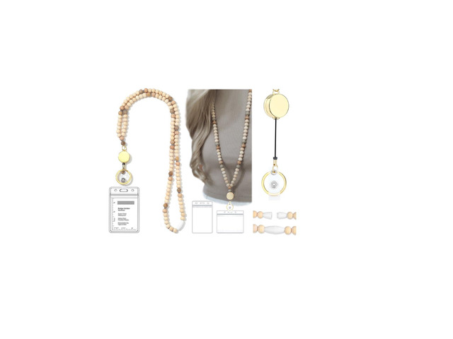 Breakaway Lanyards for Id Badges Break Away Teacher Lanyard Cute Keychain Women Beaded Lanyards for Keys Retractable Lanyards for Id Badges Holder...