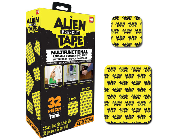 Pre Cut 32 Piece Ser Double Sided Tape Multipurpose Removable Adhesive Transparent Grip Mounting Strips Washable Strong Sticky Heavy Duty for...