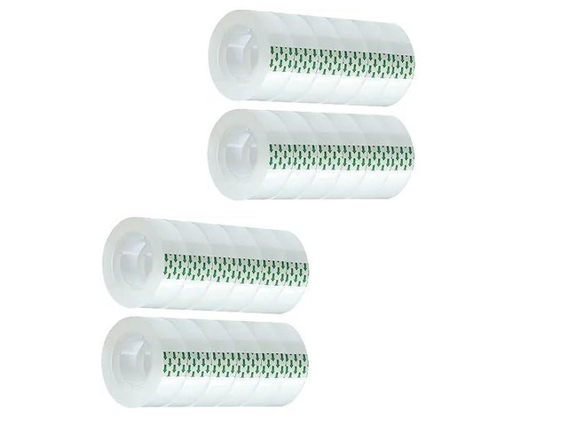 24 Rolls Transparent Tape Refills Rolls 3/4-Inch x 1000 inch, 1 inch Core, Clear Gift Wrapping Tape Refill Roll for Office, Home, School