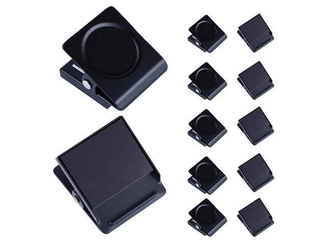 Magnetic Clips 1.5 inch, 12 Pack Heavy Duty Magnet Metal Clips for Hanging, Strong Magnet Clip for Whiteboard, Fridge, Classroom, Refrigerator, Black