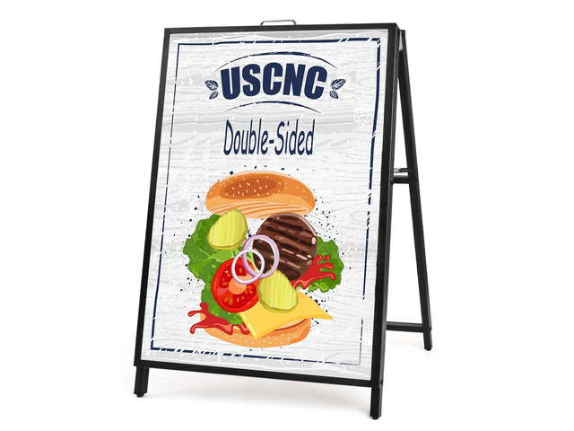 24 x 36 Inch A Frame Sign Double-Sided Folding Sandwich Board Heavy Duty Slide-in Sidewalk Signboard for Outdoor Street Advertising Poster(Frame...