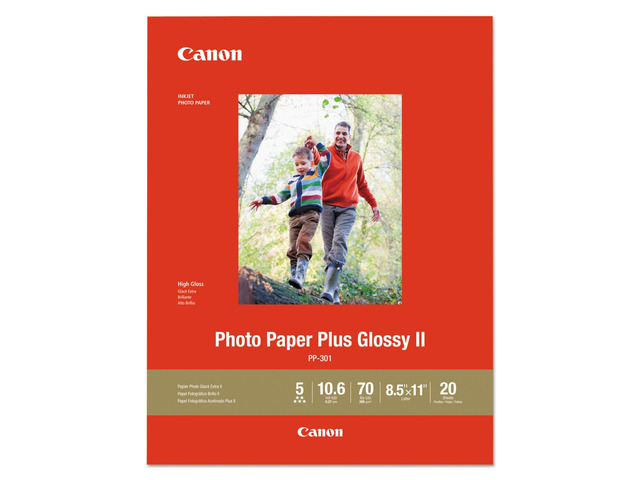 Ink 1432C003 Photo Paper Plus Glossy II 8.5' x 11' 20 Sheets