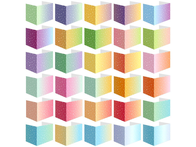 30 Pcs Privacy Folders for Students Desk,Gradient,Fresh Color Trifold Desk Dividers for Classroom, Colored Privacy Partition Folders for Student...