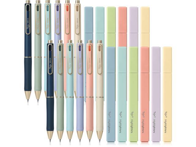 24 Pack Bible Highlighters and Pens Set, No Bleed and Quick-Drying 12 Pastel Chisel Tip Highlighters and 12 Black Ink Pens for Bible Study,...