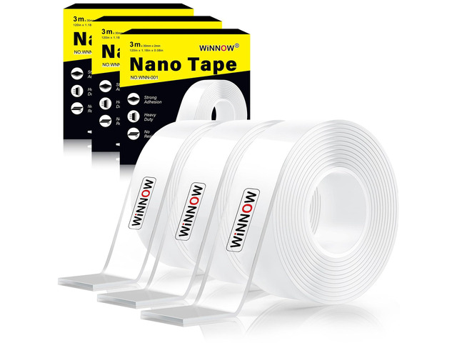 3 Pack Double Sided Tape for Walls - Professional Pack for Workshops, 1.2' x 120' Office & Small BusinessMounting Tape for Professional Use,...