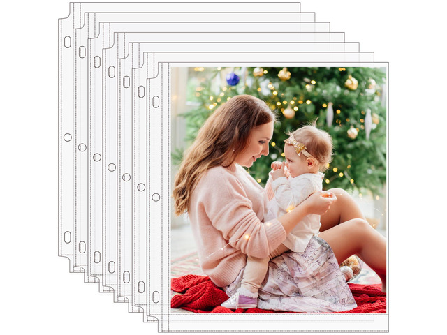 120 Pack 8x10 Photo Sleeves for 3 Ring Binder(120 Picture),1 Pocket Heavy-Duty Archival Page Protectors, Clear Photo Album Refill Pages, Plastic...