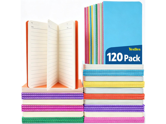 120 Pack Small Mini Notebook Bulk, 3.5x5.5 Lined Pocket Notebook with Colored Cover, 10 Colors 24 Sheets (48 Pages) Small Journals for Traveler,...