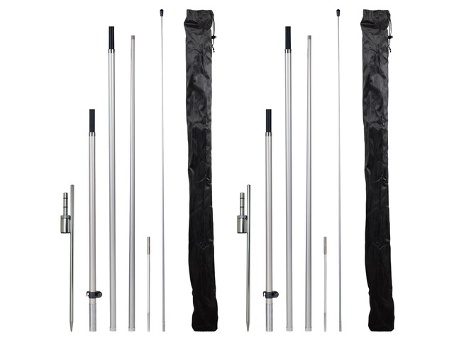 13ft Feather Flag Pole Kit, 2-Pack Rotating ground spike, fits 12ft arc-shaped flags