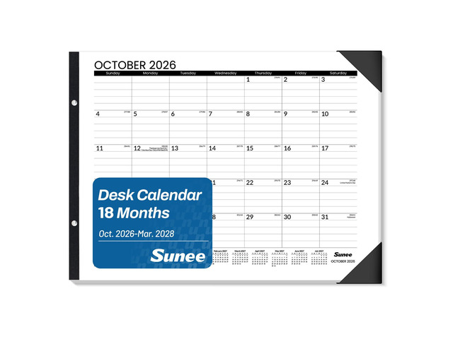 Desk Calendar 2026-2027 Large 22x17 from October 2026 to March 2028, Extra Large Desktop Monthly Calendar Pad 18 Months For Teacher or Office, Desk...