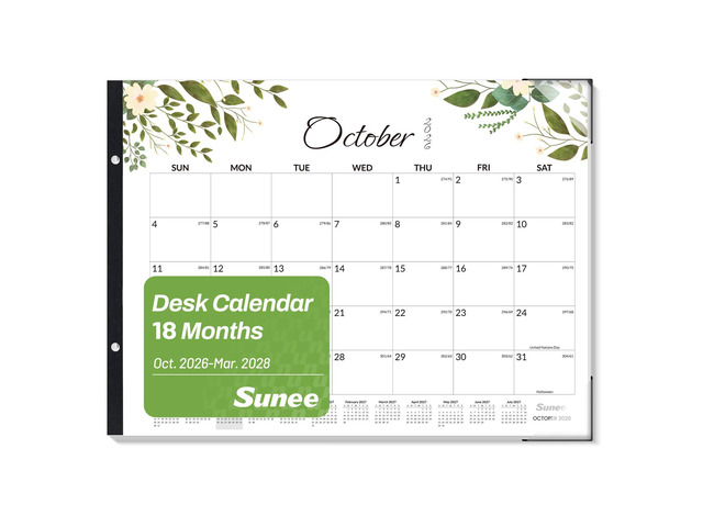 Desk Calendar 2026-2027 Large 22x17 from October 2026 to March 2028, Extra Large Desktop Monthly Calendar Pad 18 Months For Teacher or Office, Desk...
