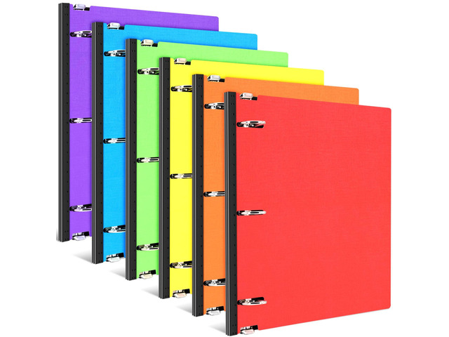 1 Inch Telescoping 3 Ring Binder, 6 Pack Portable Plastic Binder with Telescoping Spine, Holds 8.5' x 11' Paper, Assorted ColorsPerfect for School,...