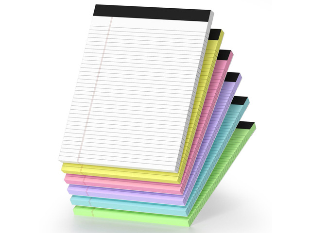 6 Pack Legal Pads 8.5 x 11 College Ruled Colored Note Pads 8.5' x 11' Lined Paper Chipboard-Backed Notepad with Micro-Perforated Notebook Paper for...