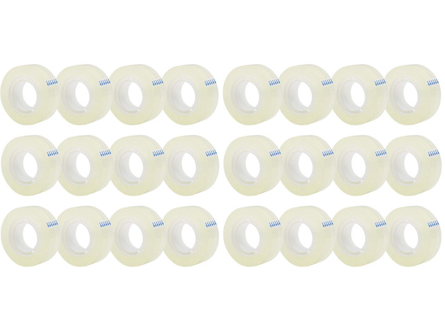 12 Rolls Transparent Tape Refills, Clear Tape, All-Purpose Transparent Glossy Tape for Office, Home, School (Pack of 2)