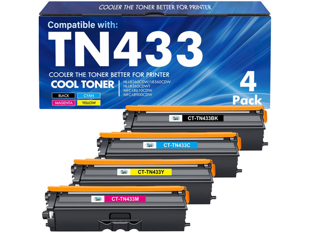 TN433 Toner Cartridge Set for Brother TN-433 TN431 TN-431 MFC-l8900Cdw Compatible for Brother TN 433 431 MFC-l8900Cdw HL-L8360Cdw MFC l8900Cdw...