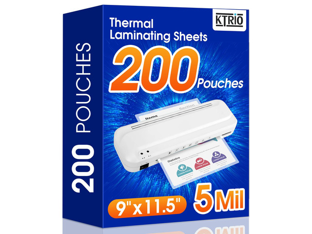200 Pack 5 Mil Laminating Sheets, Hold 8.5 x 11 inch Documents, Menu Actual 9 x 11.5 Thermal Laminating Pouches, Clear Laminate Sheets for...