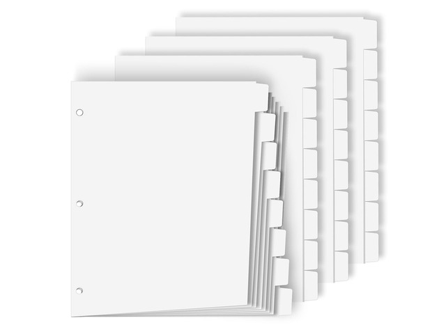 Binder Dividers for 3 Ring Binder, 1/5 Cut Tabs, Letter Size Blank Dividers Write On Page with 5 Big Tabs for School Office Home, 4 Sets, 32...