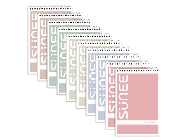 Steno Pads 6x9 10 Pack, Gregg Rule, 60 Sheets, White Paper, Take Notes with Top Spiral Notebook, for School, University, College, Work, Office,...