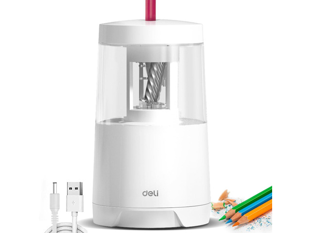 Electric Pencil Sharpener, Automatic Pencil Sharpeners, White Suitable for No.2 Pencils Colored Pencils, Auto Stop, USB & Battery Operated for...