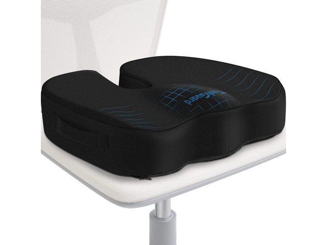 Seat Cushion for Office Chair, Car, Memory Foam, Black X-Large For Back, Coccyx, Sciatica, Tailbone Pain, Ergonomic Design, Non-Slip, Desk...