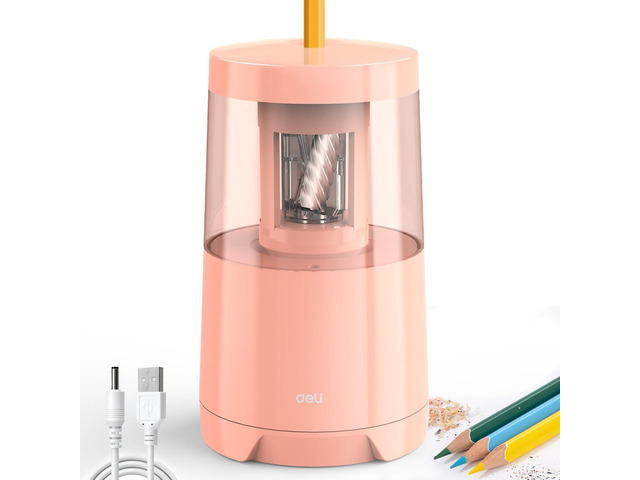 Electric Pencil Sharpener, Automatic Pencil Sharpeners, Pink Suitable for No.2 Pencils Colored Pencils, Auto Stop, USB & Battery Operated for...