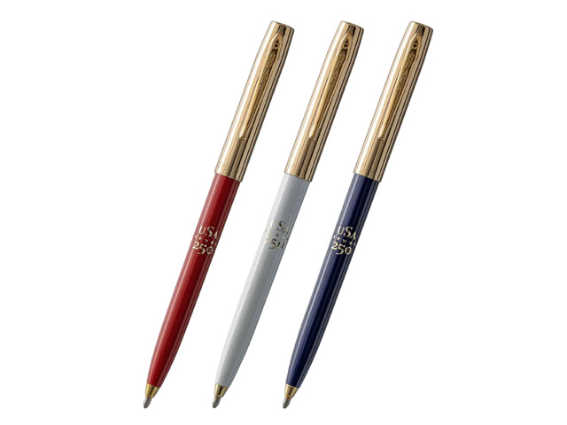 Space Pen Red, White, Blue, Gold USA 250 Imprint Cap-O-Matic, 3 Pack Pressurized Ballpoint Pen, Writes Upside Down & Extreme Temperatures, Black...