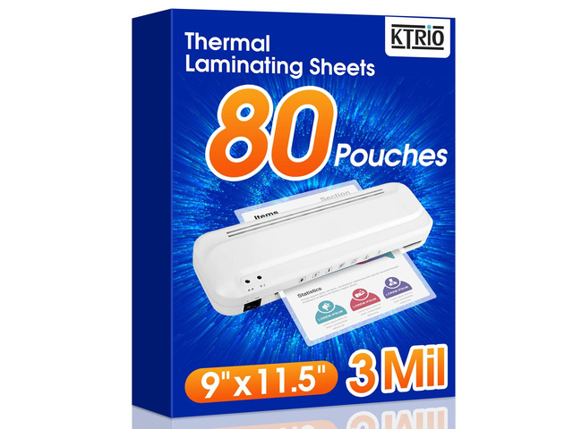 80 Pack Laminating Sheets 3 Mil, Hold 8.5 x 11 inch Documents, Menus Actual 9 x 11.5 Thermal Laminating Pouches, Clear Laminate Sheets for...