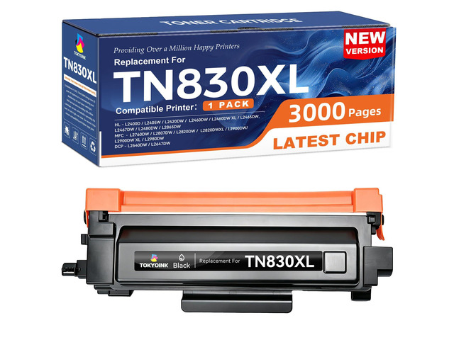 TN830XL Toner Cartridges Replacement for Brother TN830 830XL 1Pack Compatible for Brother TN830 XL/V/R with DCP-L2640DW MFC-L2820DW HL-L2400D...