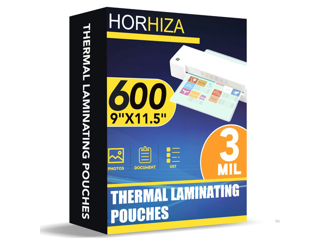 600 Pack 3 Mil Laminating Sheets, Holds 8.5 x 11 Inch Sheets 9 x 11.5 Inches Thermal Laminating Pouches for Laminator, Clear, Letter Size, Office...