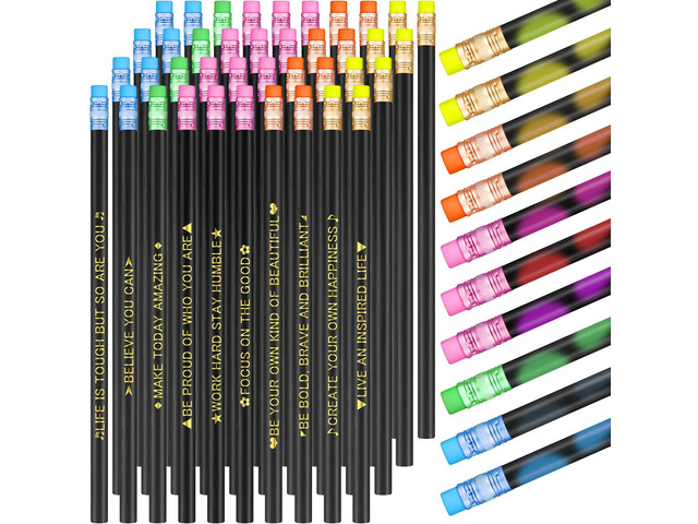 200pcs Color Changing Pencils for Back to School, Inspirational with Eraser Encourage Saying, Thermochromic Design, Fun for Kids Students...