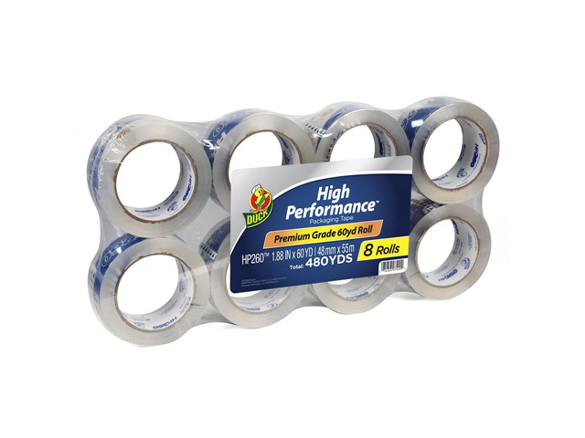 High Performance Clear Packing Tape Refills - 8 Rolls of HP260 Strong Packaging Tape for Shipping, Moving, Mailing & Storage Boxes - 3' Core, 1.88...