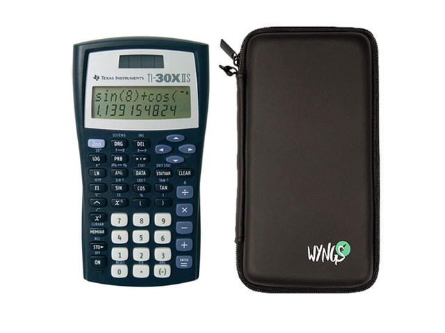 TI 30 XIIS Technical Scientific Calculator + WYNGS Protective Case Black