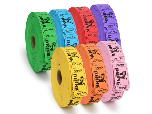 7000 Raffle Tickets Rolls, Drink Tickets Single Roll for Events, Leisure, Movie Watching, Entertainment, Class Reward & Prizes,...
