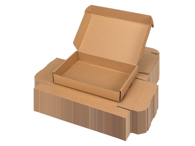 12x8x2 inch Cardboard Shipping Box, Set of 30 Mailer Boxes, Brown 30 Smiley Stickers, Single Corrugated, DIY Cardboard, Easy Fold, Shape Well, Self...