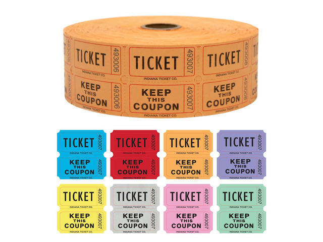 Raffle Tickets Roll, 50/50, Orange, 2000 Tickets per Roll Made in USA Premium raffle tickets roll, ideal for 50/50 raffles, fundraisers, door...