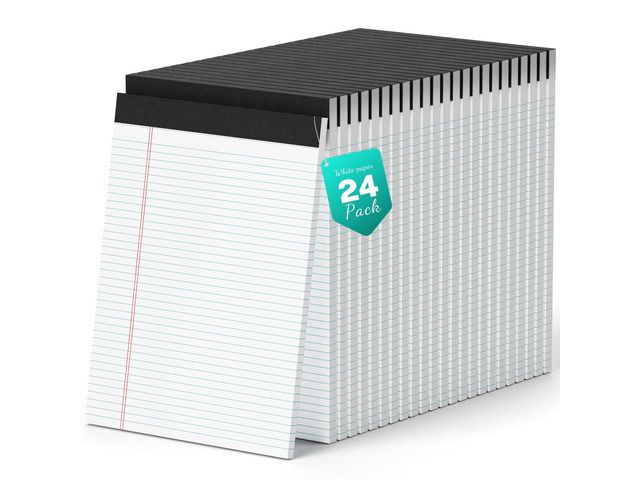 720 Sheets Legal Pads 8.5 x 11 College Ruled White Paper Note Pads 24 Pack Clear Print Writing Pads 8x11 Legal Pads Narrow Ruled Pads of Paper