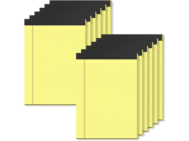 12 Pack Yellow Legal Pads 8.5 x 11 College Ruled Yellow Note Pads 8.5 x 11 Yellow Paper Tablets 8 1/2 x 11 Perforated Yellow Pads 8.5 x 11...
