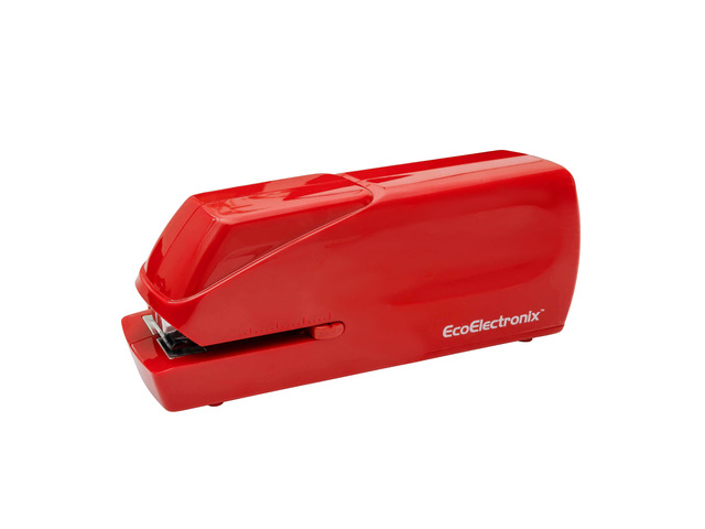 Red Electric Stapler Pro - Automatic Stapler for Desk or Office Use Portable, Quiet and Jam-Free with Easy Reload, 30-Sheet Capacity, AC Adapter or...