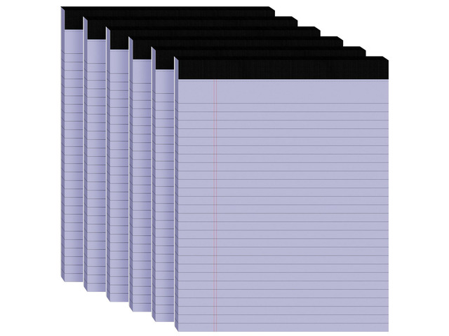6pcs Legal Pads 8.5 x 11, Purple Notepads 8.5 x 11 In, Perforate Wide Ruled 30 Sheets/Pack, Purple Note Pads Clear Print Writing Pads of Paper,...