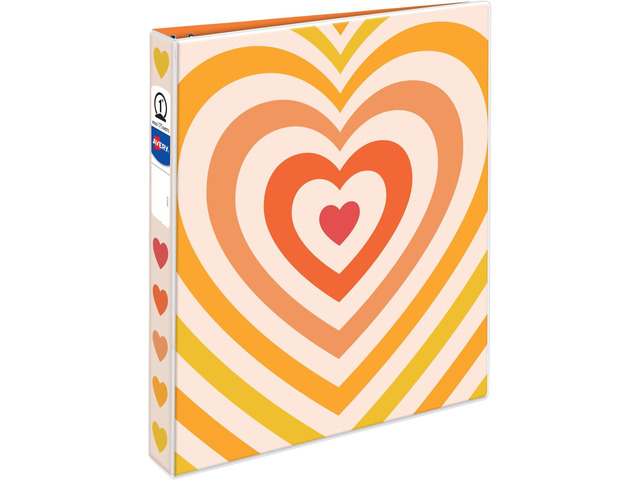 3 Ring Binder, 1 Inch Round Rings, Retro Collection, Radiant Heart (26804) (Pack of 6)