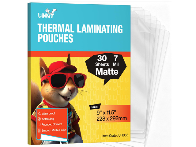 7Mil Thermal Matte Laminating Pouches Letter Size 9x11.5 Inches 30Pack Thick Laminating Sheets for Professional Use - Anti-Glare for Blueprints,...