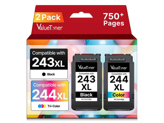 PG243XL CL244XL Ink Compatible Replacement for Canon 243 and 244 Ink Cartridges for Canon Ink 245 and 246 Work with Pixma MX490 MG2522 MX492 MG2520...