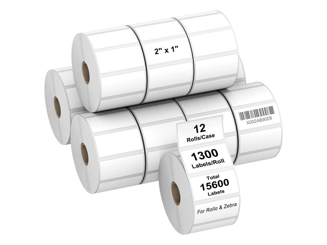 12 Rolls 2' x 1' Direct Thermal Labels for ZB ZD411 LP2824 ZD421 GK420D Barcodes Postage Address Shipping Labels Compatible with Rollo & Zebra...
