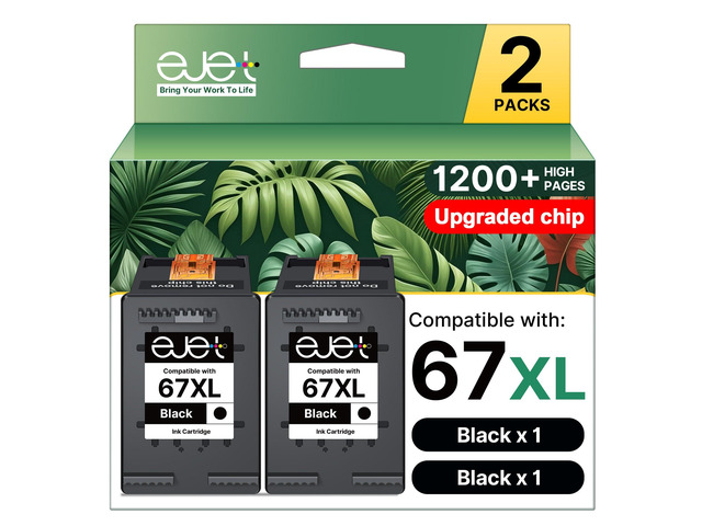 67XL Black Ink Cartridge for HP 67 Ink for HP 67XL Black Ink Cartridge Work with HP Deskjet 2700 2700e 2755e 2855e 2800e 2852e 2827e 4100e 4155e...