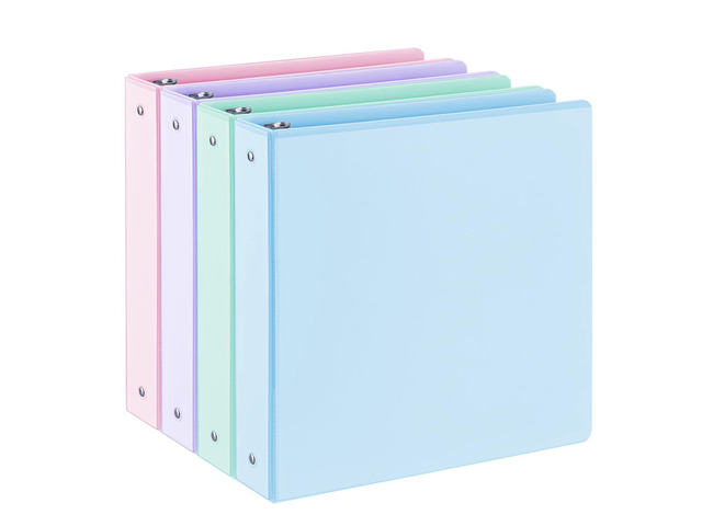 1.5'' 3-Ring-Binder with Pockets, 325 Sheets Capacity, 2 inch Binders fits 11' x 8.5' US Letter Size, Assorted 4 Pastel Colors - Ideal for School,...