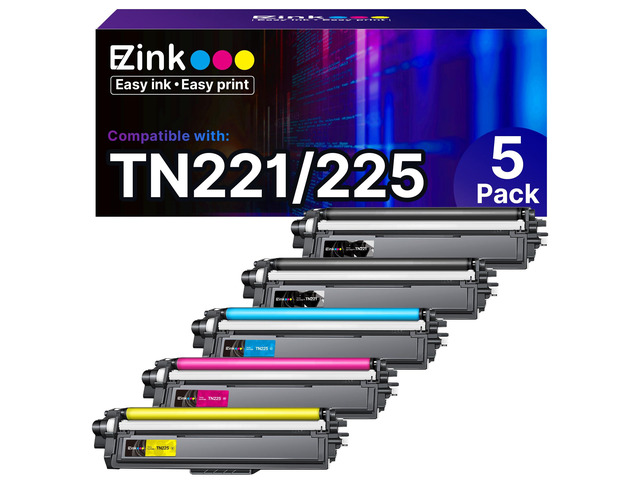 TN221 TN225 Compatible for Brother TN-221 TN-225 Toner Cartridges TN221 TN225 to Use with MFC-9130CW HL-3170CDW MFC-9340CDW HL-3140CW MFC-9330CDW...