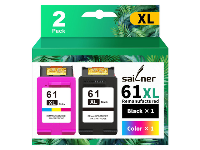61XL Ink Cartridge Black and Color Combo Pack Replacement for HP Ink 61 2PK for HP61 XL HP61XL Work With Envy 4500 4501 4502 5530 4503 4504 4505...