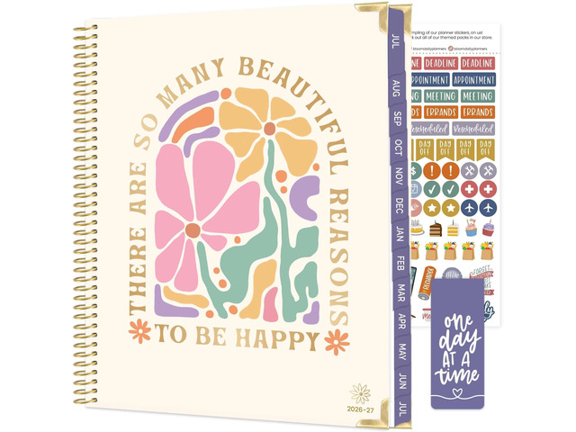 HARDCOVER Planner 2026-2027 (8.5' x 11') Academic Year (July 2026 - July 2027) - 13 Months Task Goal Planner for Women - Monthly & Weekly Agenda...