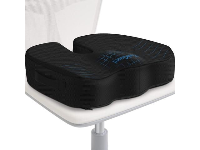 Seat Cushion for Office Chair, Car, Memory Foam, Black XX-Large For Back, Coccyx, Sciatica, Tailbone Pain, Ergonomic Design, Non-Slip, Desk...
