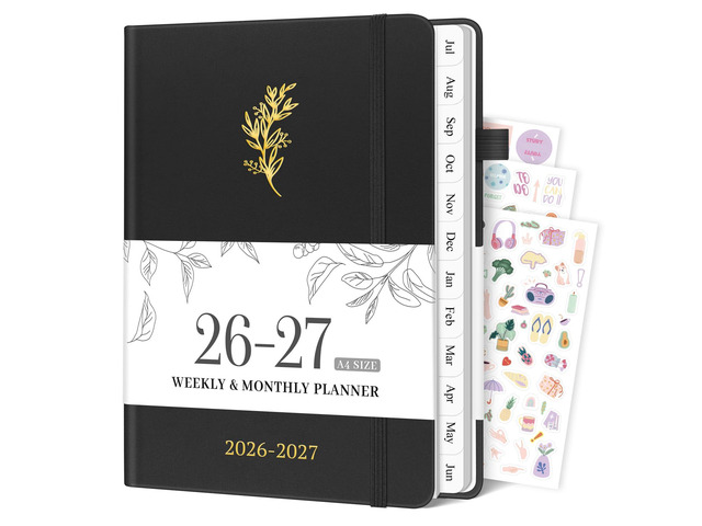 2026-2027 Planner, Weekly & Monthly Calendar with Tabs, 8.5'x11' Jul 2026-Jun 2027 Academic Year, A4 Large Hardcover Calendar Agenda with Date for...